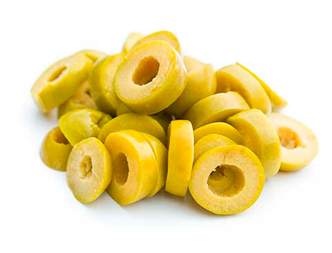 Sliced green olives