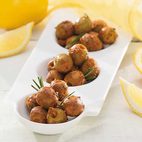 CITRUS TANDOORI MARINATED PIMENTO OLIVES FROM SPAIN