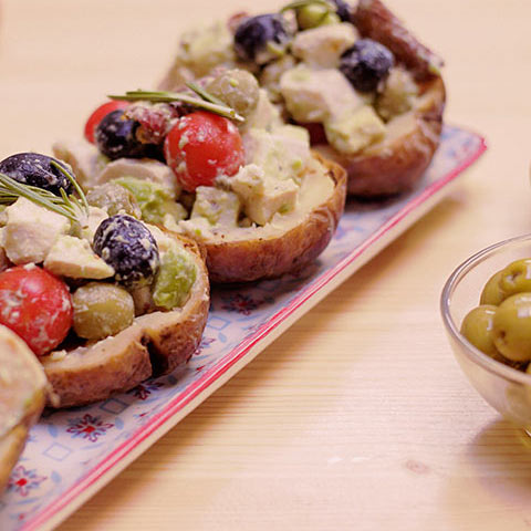JACKED POTATOES AND OLIVES FROM SPAIN