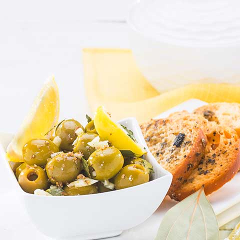 LEMON AND CORIANDER OLIVES