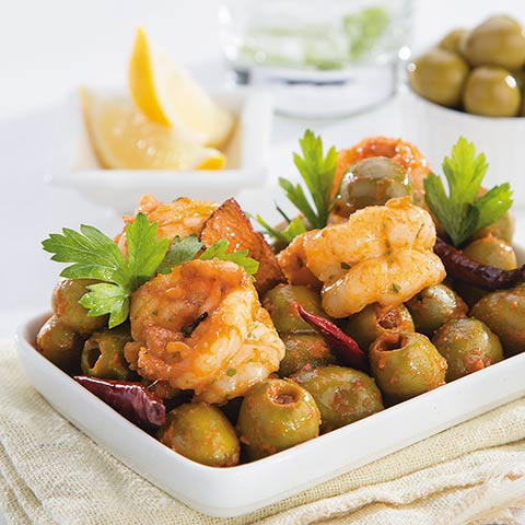 PIMENTO STUFFED GREEN OLIVE BALCHAO, GOAN STYLE