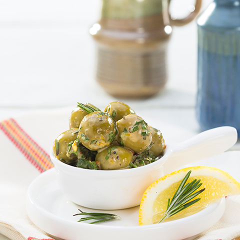 ROSEMARY AND LEMON MARINATED OLIVES FROM SPAIN